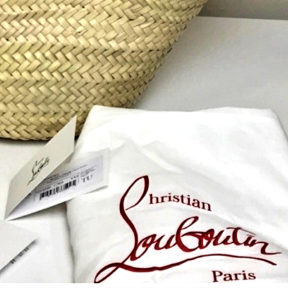 🔴 Christian Louboutin Loubishore Natural Raffia & Leather Tote Bag NEW! - Picture 11 of 12